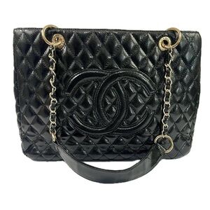 Vintage Black Quilted Shoulder Bag